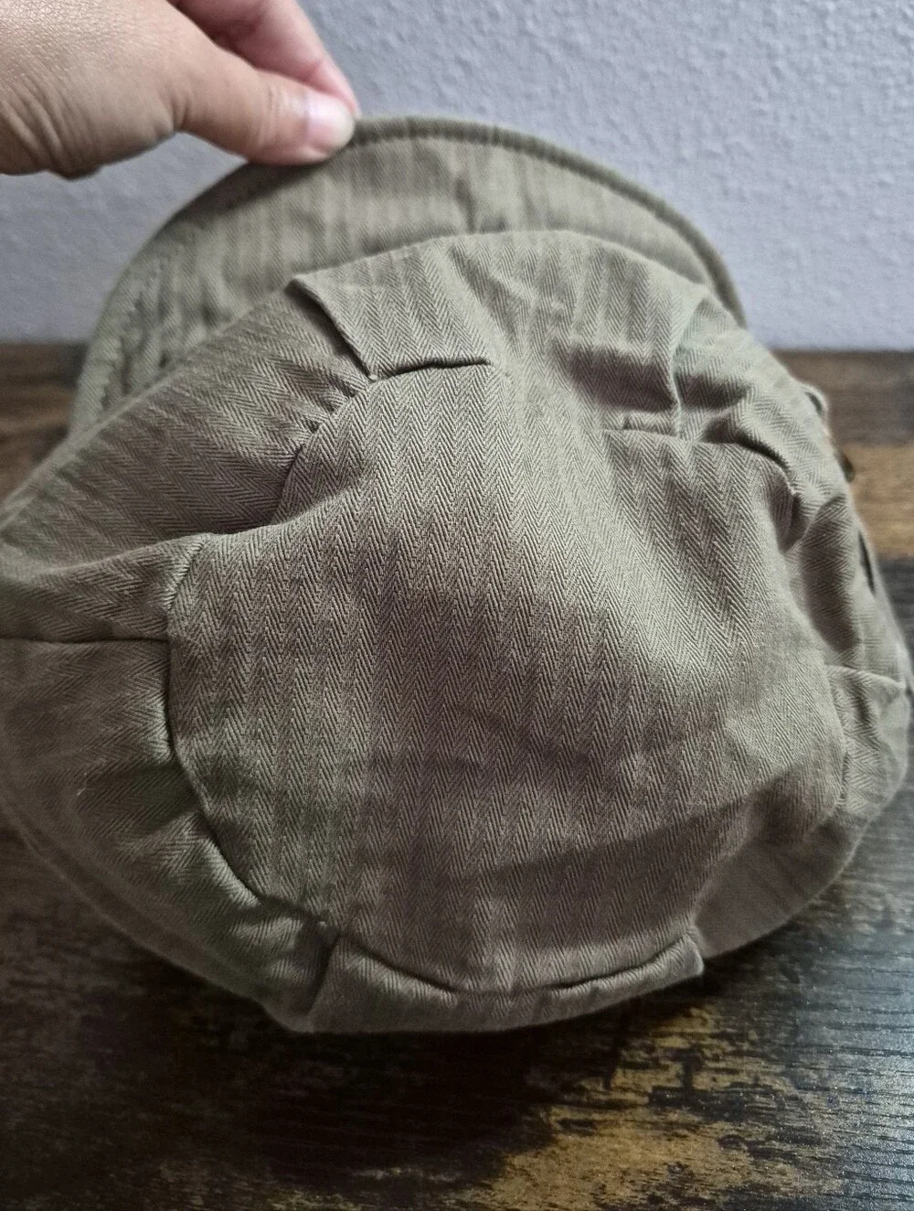 Brixton Brown Buckle Herringbone Cotton Cadet Hat Large Y2K